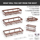  Adhesive Shower Caddy Organizer Shelves Rack - 5 Pack Corner 5pack Bronze