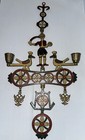 Vin  Enameled Bronze Smaltote  Orthodox Cross Shaped Hanging Candle Holder