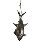 Handcrafted Hanging Tuna Fish Coastal Nautical Fishing Halabut Recycled Metal 