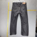 Vintage Levis 501 Jeans Mens Black Charcoal Wash Straight Button Fly Fits 33x30