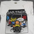 Vintage Garfield Shirt Mens Xl White Comic Strip Star Trek Parody Sci Fi Tee 90s