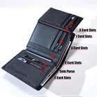 Genuine Leather Men s Wallet Rfid Blocking Short Bifold Coin Pocket