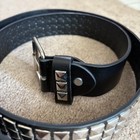 Y2k Studded Belt Black Punk Goth Emo Grunge Silver Pyramid Rivets Unisex