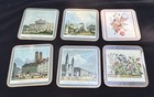 Vintage Set 6 Pimpernel Drink Coasters Floral England No Box Euc -s1p