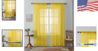 Luxurious Yellow Sheer Window Panels 58  W X 84  L - Perfect For Any Space