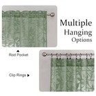  Anji Bird Sage Green Sheer Curtains 45 Inches Long 2 Panels Set For Small 