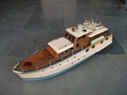 Vintage Battery Operated Wooden Fine Cruise yacht  Boat Toy   Japan