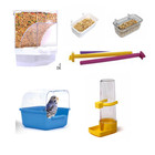 Budgie Parakeet Starter Bundle Bird Bath Gravity Seed Feeder Water Dispenser Per