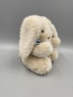 Vintage Applause 8    Beige Bunny Rabbit Plush Stuffed Animal W  Blue Ribbon Bow