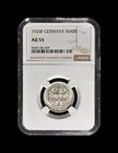 Germany  1924  Mark  Silver - Ngc Au55 - Weimar  Reichsadler Eagle  Stuttgart