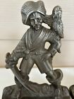 Antique Verona Cast Iron Pirate Parrot Sword Bookends Heavy Duty A Pair