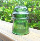 Nice Olive Green Cd 121 Hemingray Toll Style Glass Insulator  t 