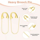 5-pack Large Safety Pin  2 13 In 54mm  Heavy Brooch Pin  gold Tone 