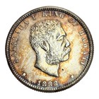 Rare 1883 Hawaii Silver Quarter Unc Details Rainbow Toned