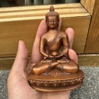 10cm Tibetan Exquisite Copper Medicine Buddha Peace Talisman Decoration Buddhist