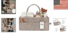 Multipurpose Large Diaper Caddy - Essential Nursery   Car Organizer In Oatmeal