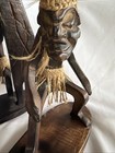 Wooden Primitive Surfing Tribal Statue Tiki Bar Figurine Hand Carved Decor  2 