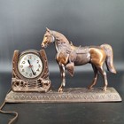 1950s Horse Mantel Clock Sessions Movement Vintage Made In Usa Works