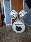 Used Remo Quadura White Drum Set  see Description For Further Details 