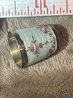  2  Thimbles -pink Flowers Enameled Sterling German -deep Bl W Flowers Cloisonn  