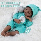 Black Reborn Baby Dolls Girl Doll 22 Inch African American Lifelike Newborn Baby