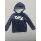 Oshkosh B gosh Boys Navy Blue Full Zip Logo Hoodie Tagged Size 7 Fleece Jacket