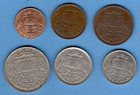 Latvia Lettland Lot Of 6 Coins 1 2 5 10 20 And 50 Santimi 1922-1932s  466