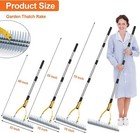 Toovem Thatch Rake Lawn Dethatcher Rake For Lawn Double-sided Thatching Rake