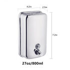 1pc 800ml Soap Dispenser Wall Mount Stainless Steel Manual Liquid Pump