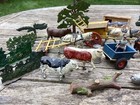 1930s Original Vintage Britains Lead Farm Set  X4 Wagons trees aniamls  Etc