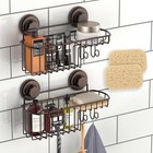 Hasko 2 Pack Shower Caddy Suction Cup With Hooks   Soap Holder  Bronze  2 Pack 