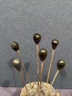 Antique Victorian Edwardian Black Teardrop Glass Hat Pins Set6