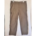 Eddie Bauer Convertible Hiking Pants Womens Size 12 Brown Outdoor Zip Off