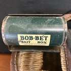 Wicker With Leather Straps Trout Fly Fishing  Creel Basket   2 Metal Bait Boxes