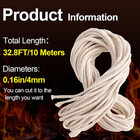 32 8 Ft Cotton Wicks For Oil Lamps  1 8 In Braided Round Candle Wicks    
