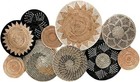 Woven Basket Wall Decor Set Of 10  Decorative Wall Plates   Unique Wicker Pie   
