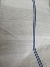 Antique European Grain Sack 3 Blue Stripes Rustic Fabric Linen   Cotton Homespun