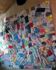 Vintage Handmade Crazy Quilt Beautiful Bright Colors 1978 Cottons  84  X 73 