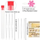 6 Pieces Big Eye Beading Needles  2 Sizes Collapsible Bead Needle White