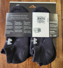 Under Armour Black Socks No Show Youth Ua 6 Pair 13 5-4 Y Charged Cotton New