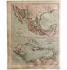 1879 Map Mexico West Indies Central America Victorian Geography 1st Ed Dwaa9