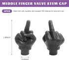 4pcs Middle Finger Universal Valve Stem Cap  Prank Vehicle Tyre Stem Caps Dust P