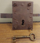 Antique Iron Lock W  Working Brass Key Nautical Ship Salvage Jail Estate Room 