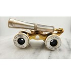 Antique Colmont Paris Mother Of Pearl Opera Glasses  With Telescoping Handle 