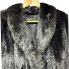 Vintage 80s Custom Made Fur Ranch Mink Long Coat Size 12 Med large Dark Brown