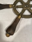 Vintage Ship Boat Steering Wheel Brass And Wood