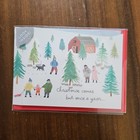 Mini Greeting Card Paper Wonder Tree Red Truck Family Snow Christmas 2271-73