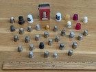 Vintage Thimble Collection Porcelain Wood Metal Thimbles Mixed Lot