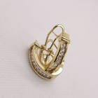 Gold Tone Clear Baguette Rhinestone Art Deco Hoop Earrings