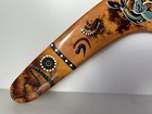 Boomerang 16  Made In Australia Wooden Hand Painted Folk Art Decor Unique Euc